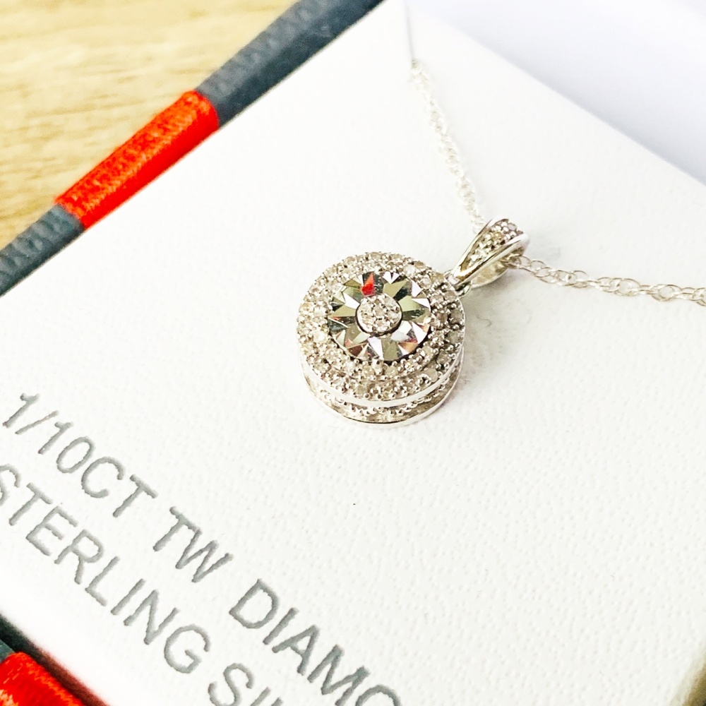 Genuine Diamond Pendant Necklace NWT